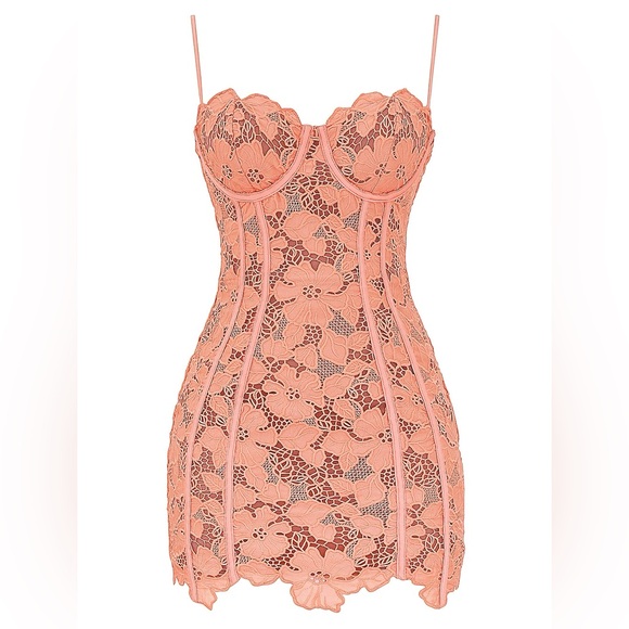 House CB Orange Lace Dress in Size L / Fuller Cup Tall - Picture 1 of 13